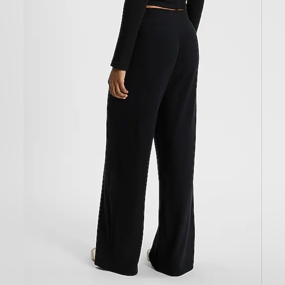 Express Waisted Waffle Pull On Wide Leg Pant - Picture 2 of 4